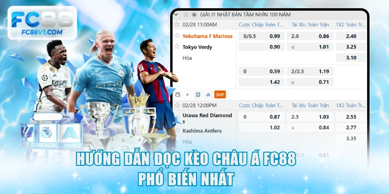 Hướng dẫn đọc kèo châu Á FC88 phổ biến nhất