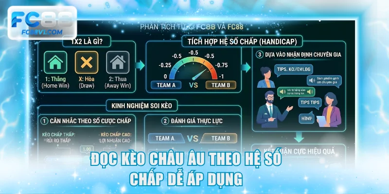 Đọc kèo châu Âu theo hệ số chấp dễ áp dụng